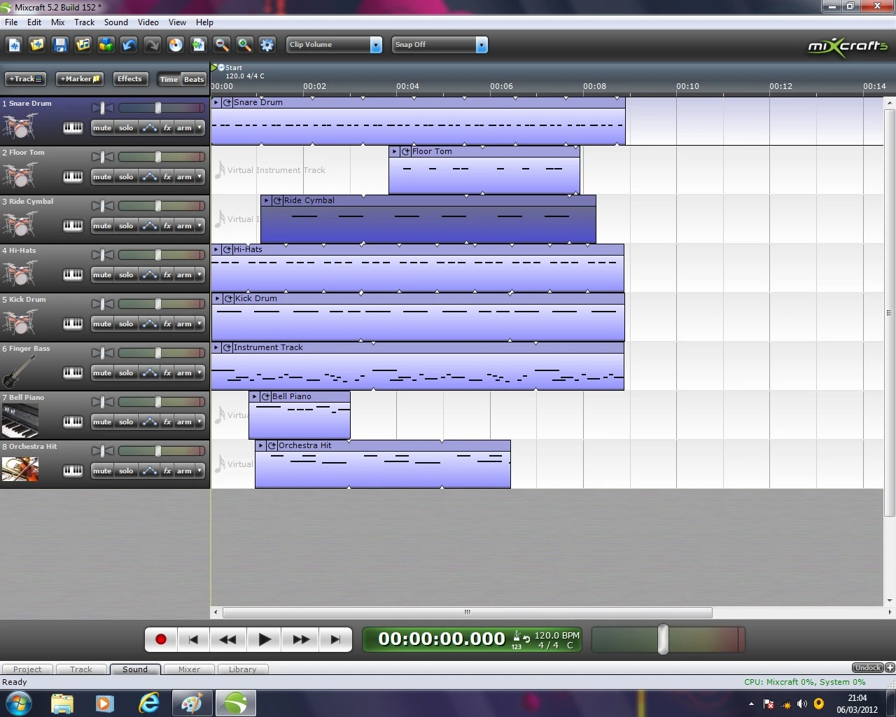 The reviewer's somewhat feeble attempt at creating a backing track - it gets easier with practice