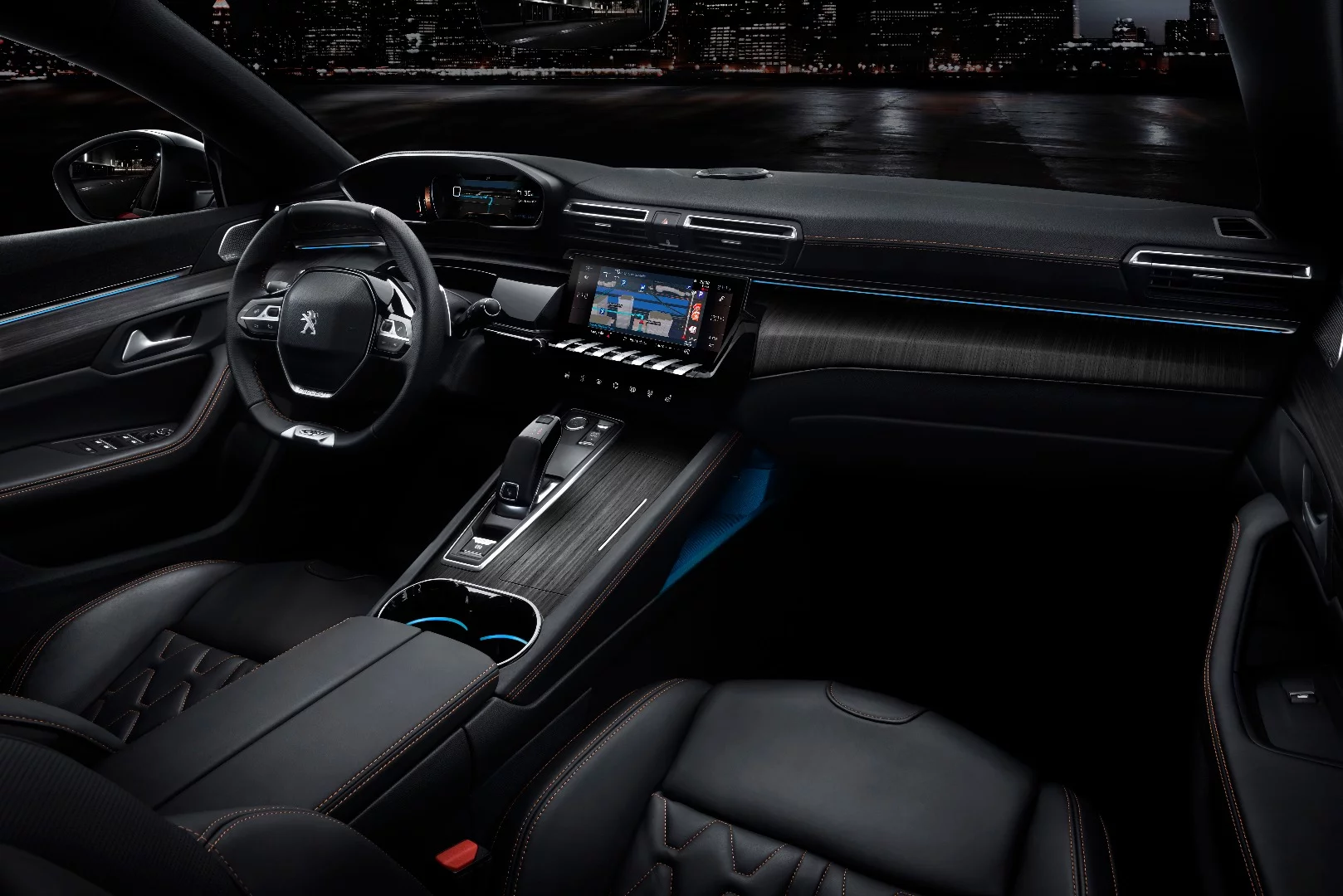 The interior of the 508 hosts Peugeot's i-Cockpit system, a cabin designed in the interests of road safety and revealed in 2016