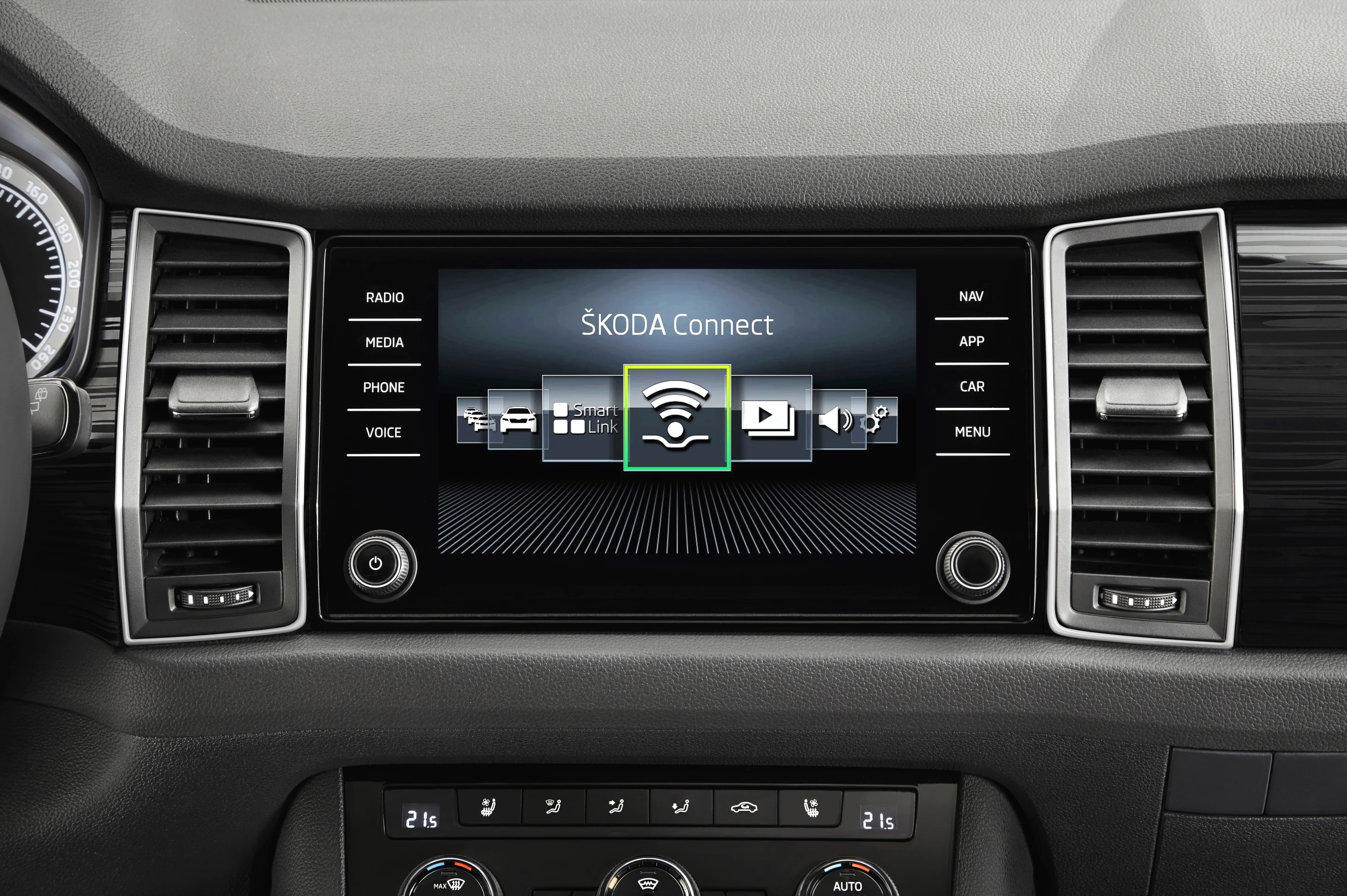 Skoda Connect is able to keep drivers up to date with weather and traffic