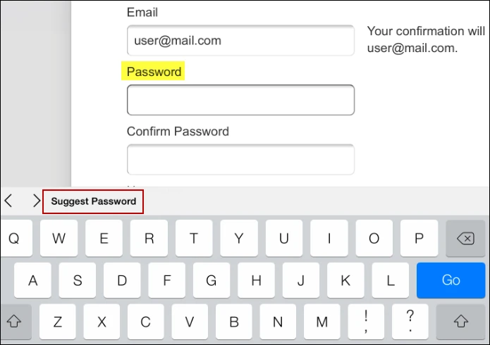 iCloud Keychain can be used to generate passwords on certain sites