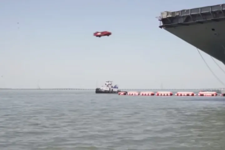 The recent test launched a dead-weight sled from the aircraft carrier Gerald R. Ford (CVN 78)