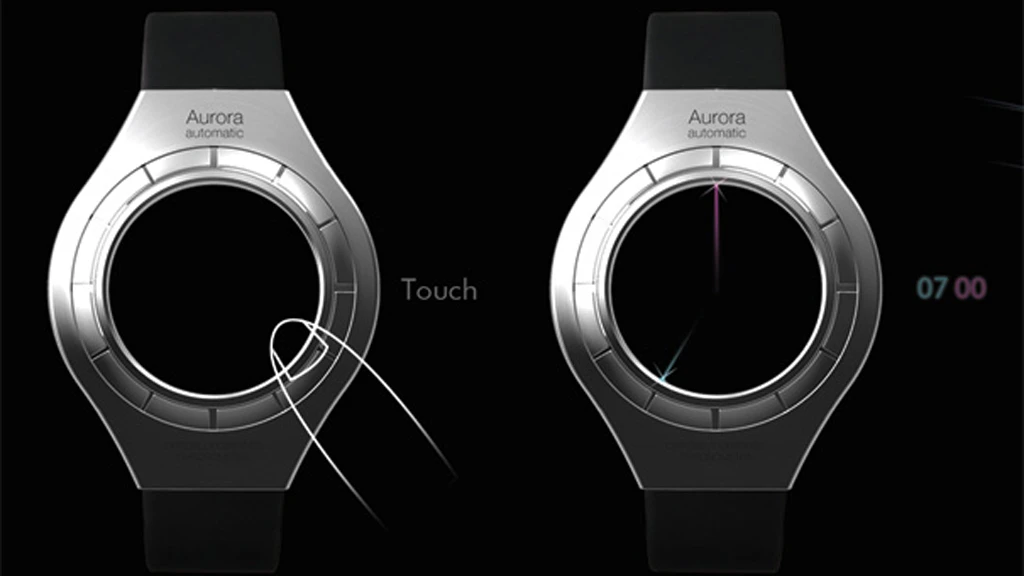 The lasers are activated by touching the bevel edge of the watch