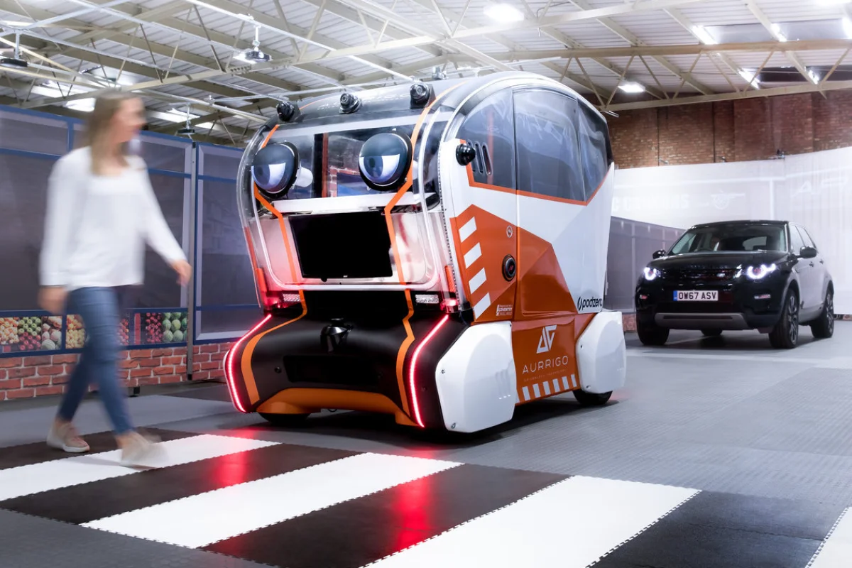 One of the eye-equipped pods "watches" a pedestrian