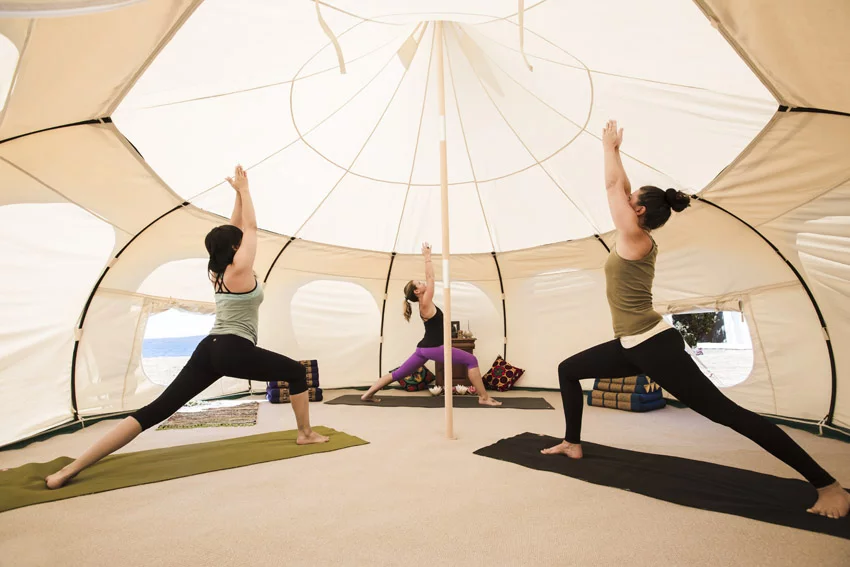 The Lotus Belle Outback Deluxe doubles as a portable yoga studio