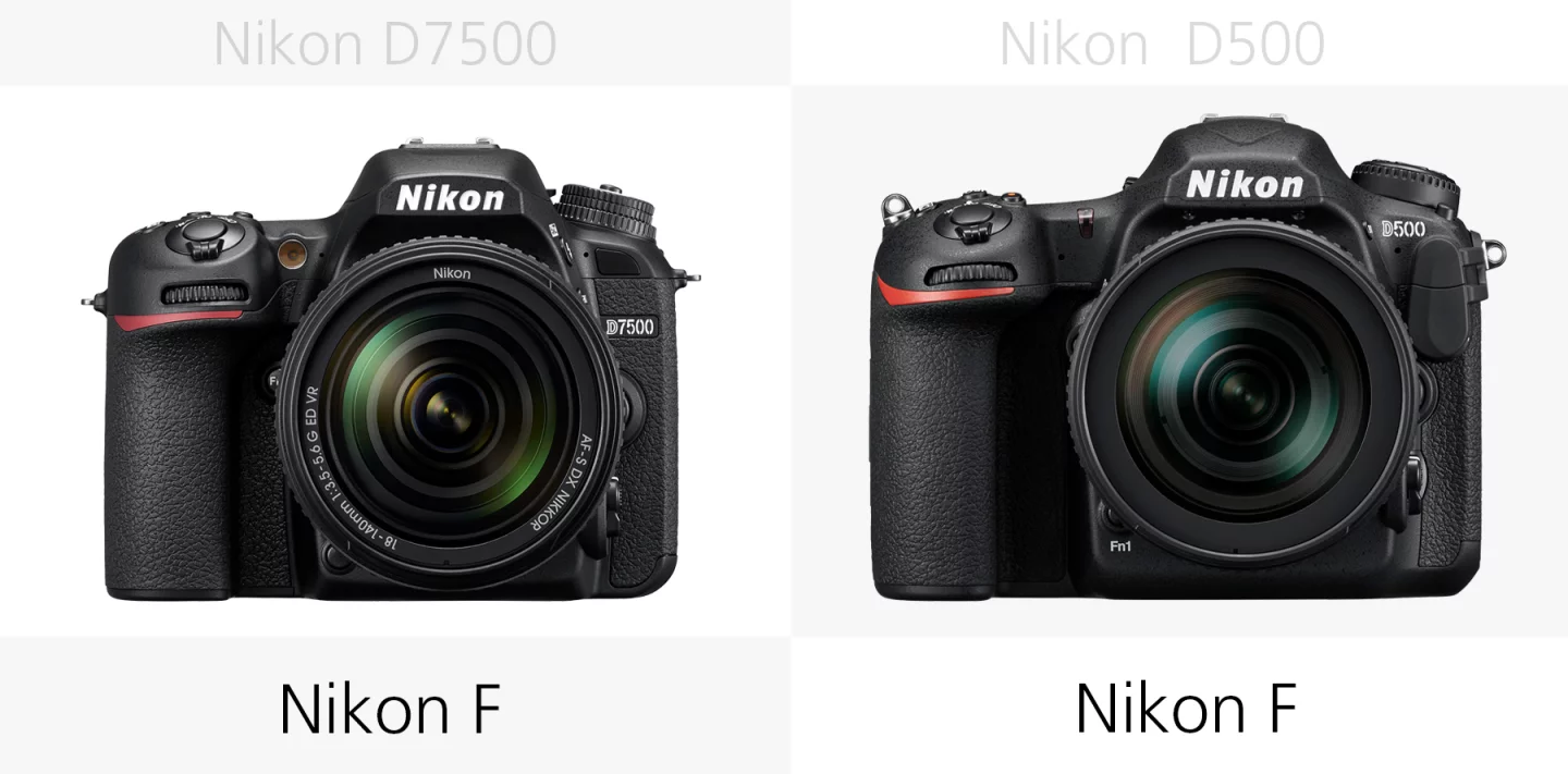The lens mounts of the Nikon D7500 and Nikon D500 compared