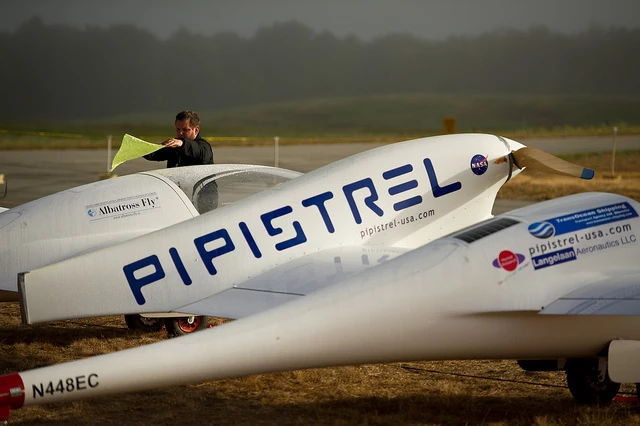 A Pipistrel-USA team member wiping down the Taurus G4 (Photo: NASA)