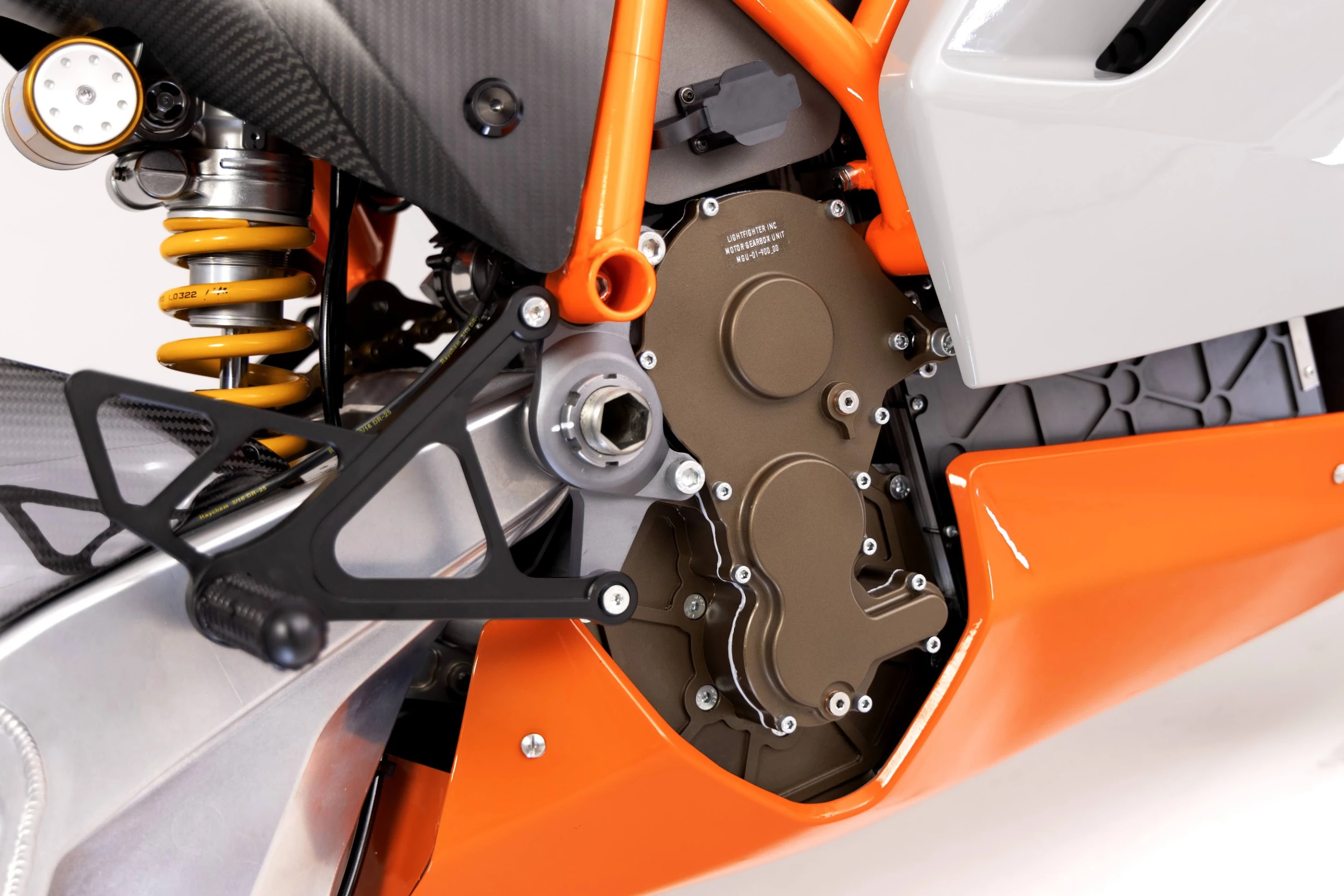 The trellis frame peeks out from above while even the rearsets looks ultra light