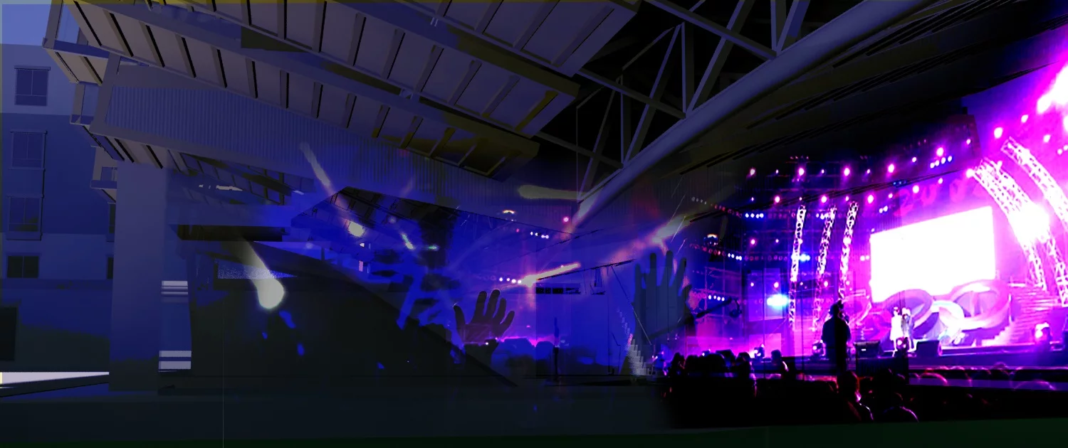 The eCORRE Complex would also serve as a community center, hosting public events (Image: APHIDoIDEA)