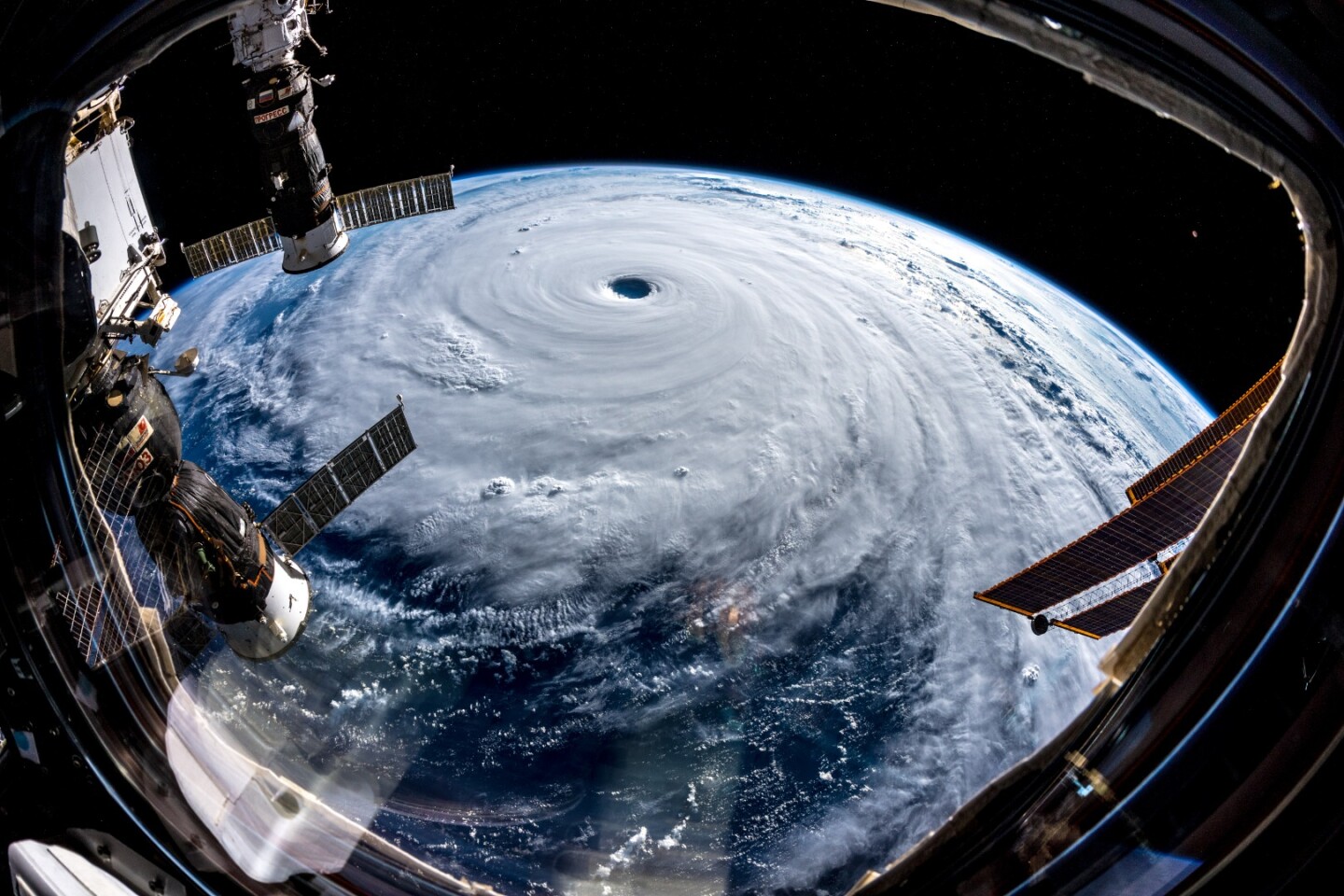 Super Typhoon Trami as seen from the ISS