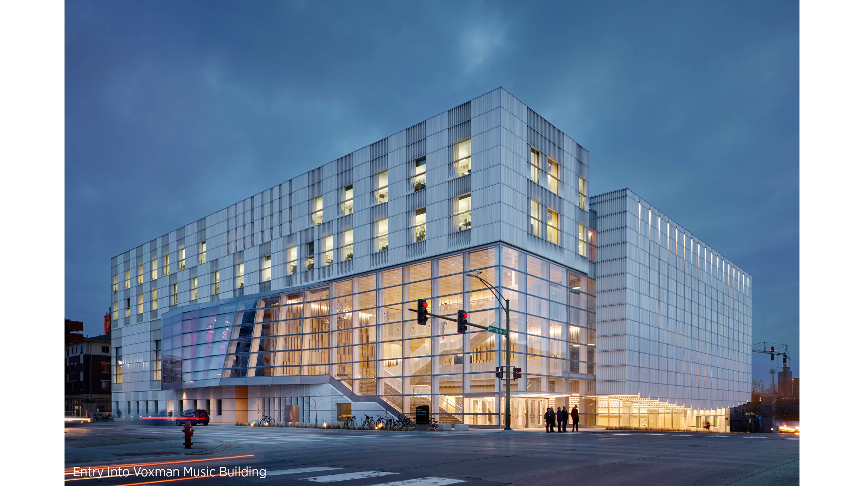 Voxman Music Building was designed by LMN Architects and is located in Iowa