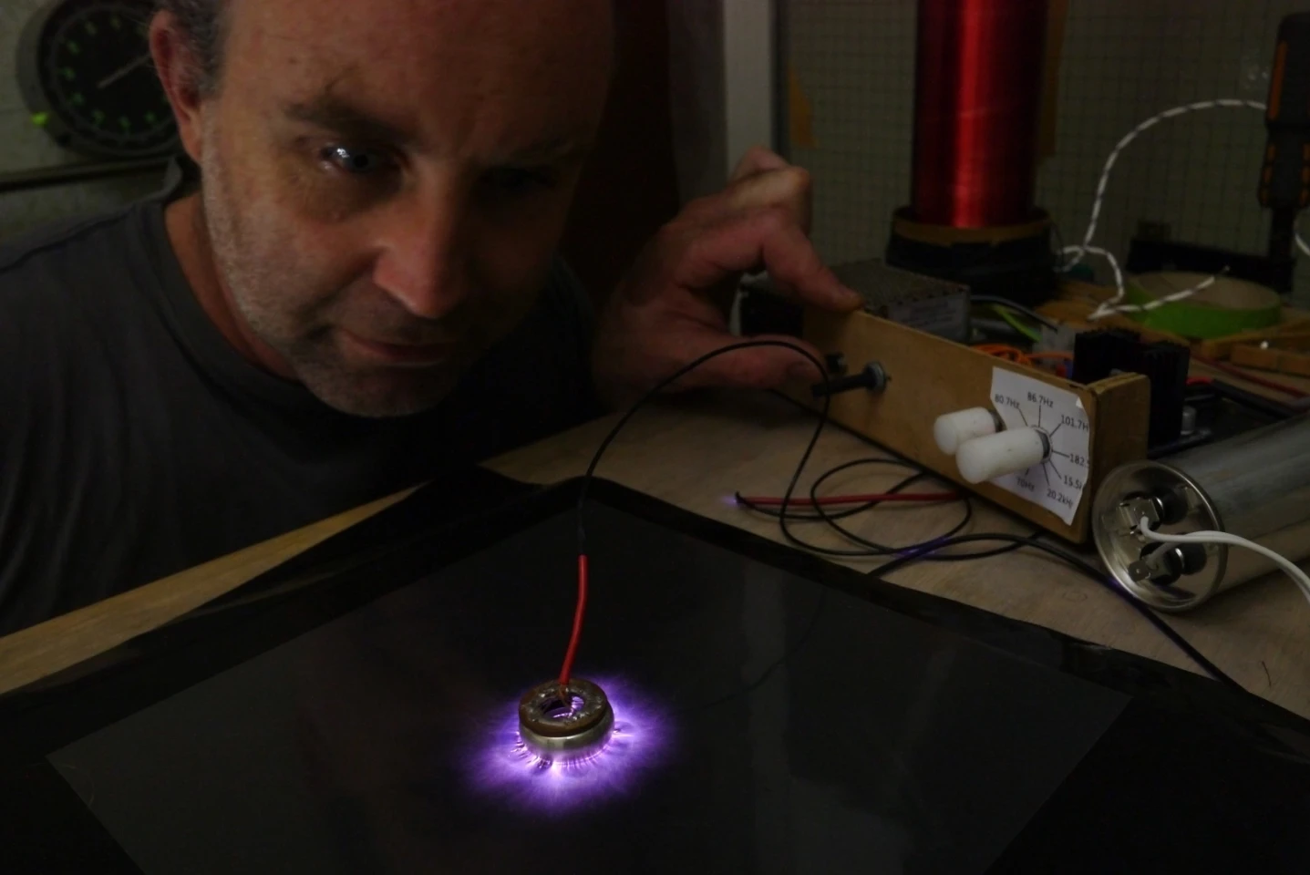 Sean O'Connell making one of the spark images