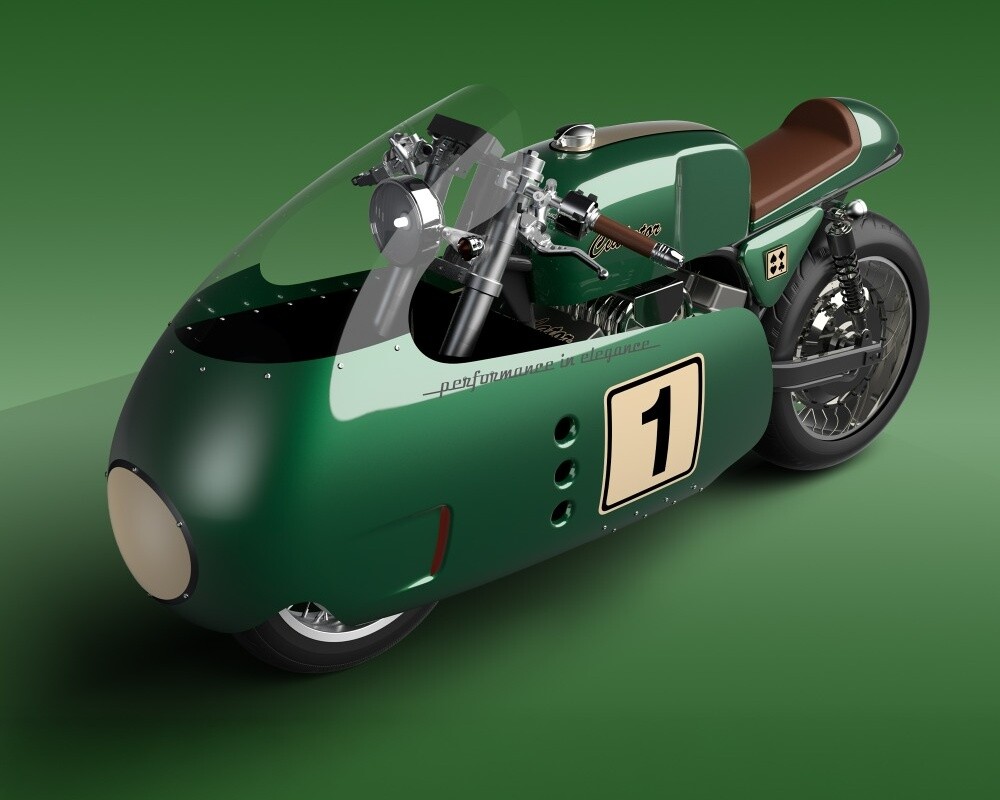 Artsy neo-retro electric motorcycle races to 150 mph top speed