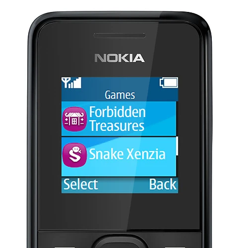 The Nokia 105 features a 1.45-inch color TFT screen