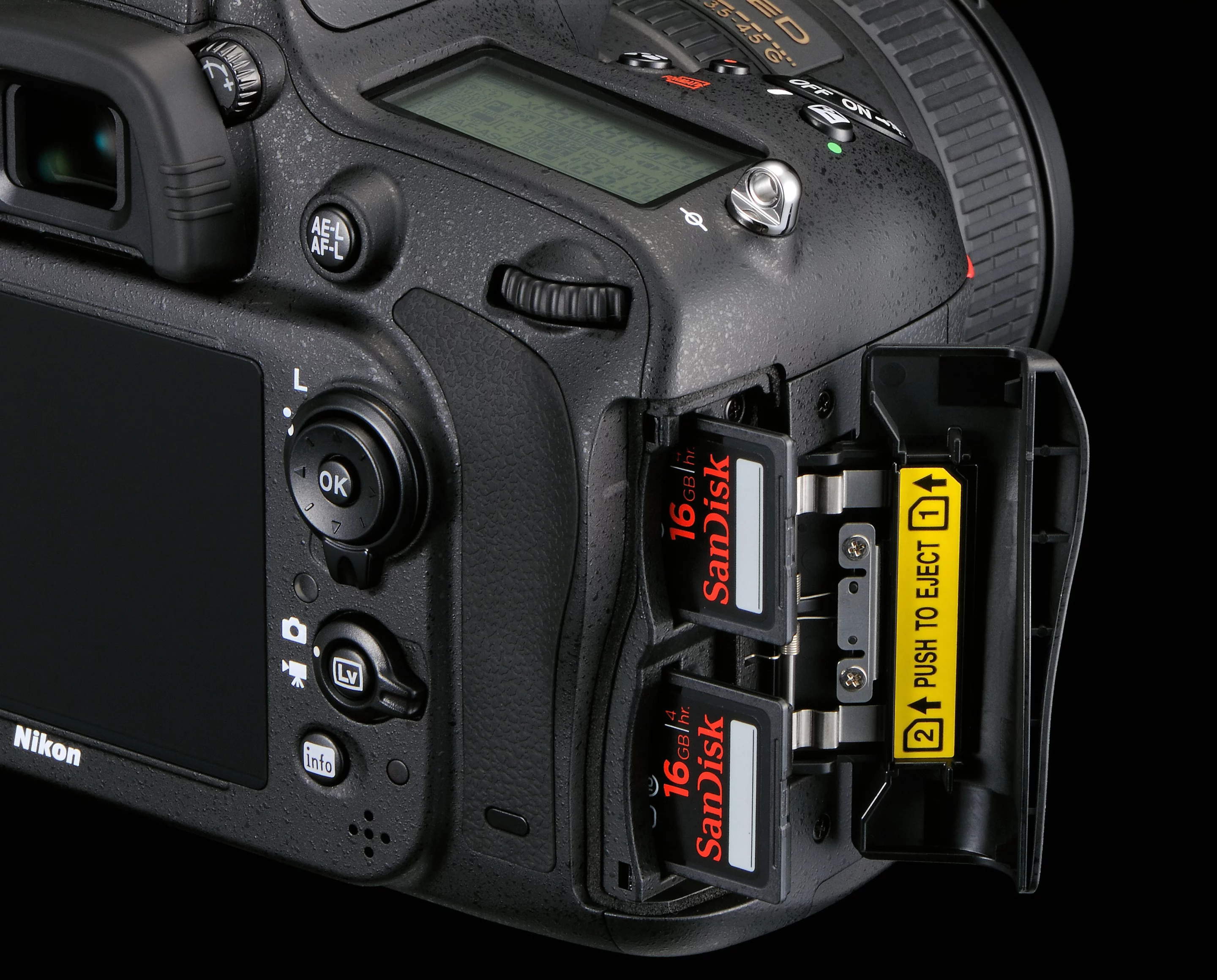 As with the D600, the Nikon D610 has two SD memory card slots