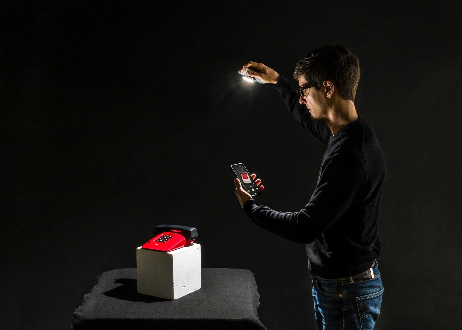 The LIT Flash can be used to trigger your phone's shutter button and vice versa