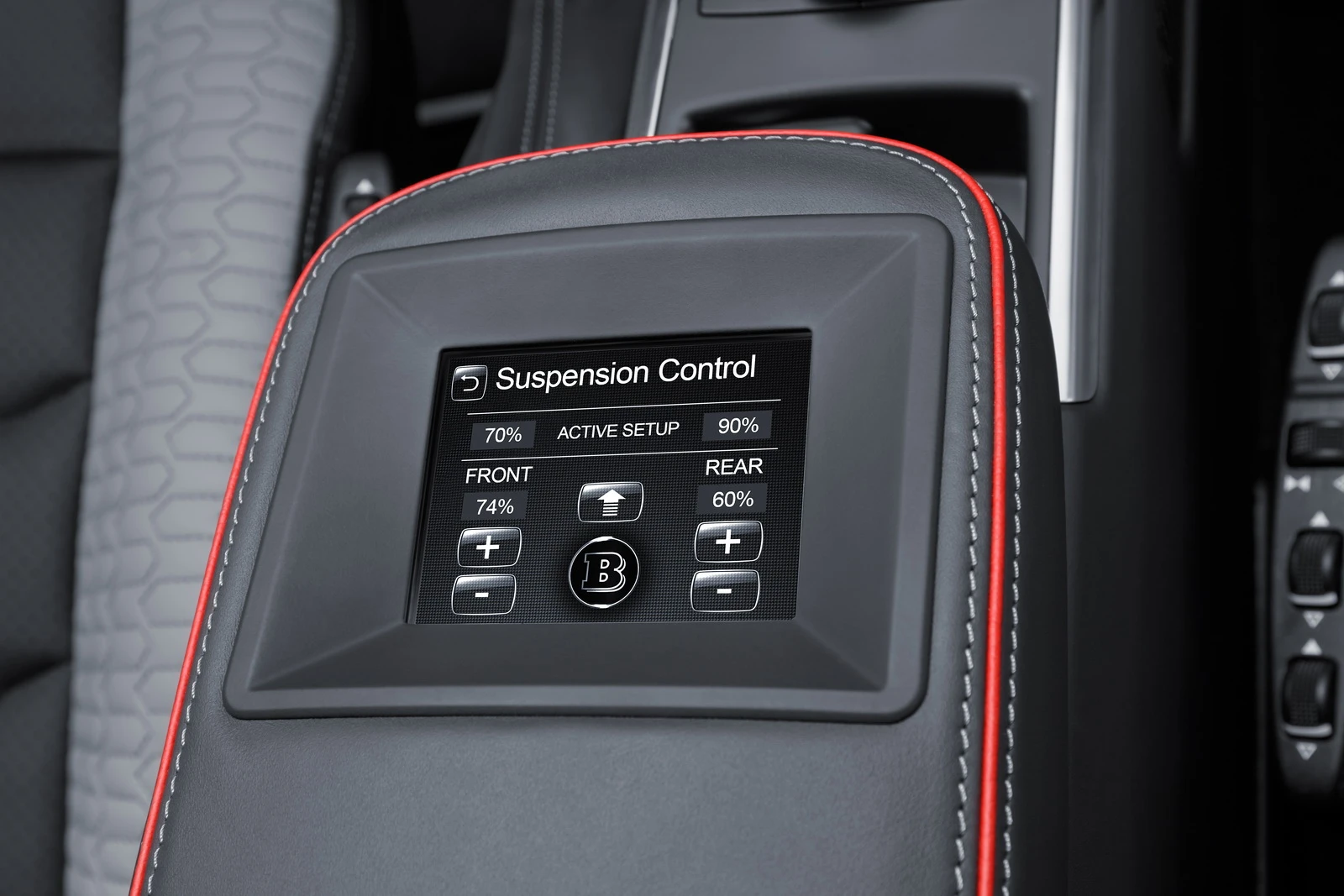 The driver's touch control panel provides intuitive control of the suspension, winch and lighting