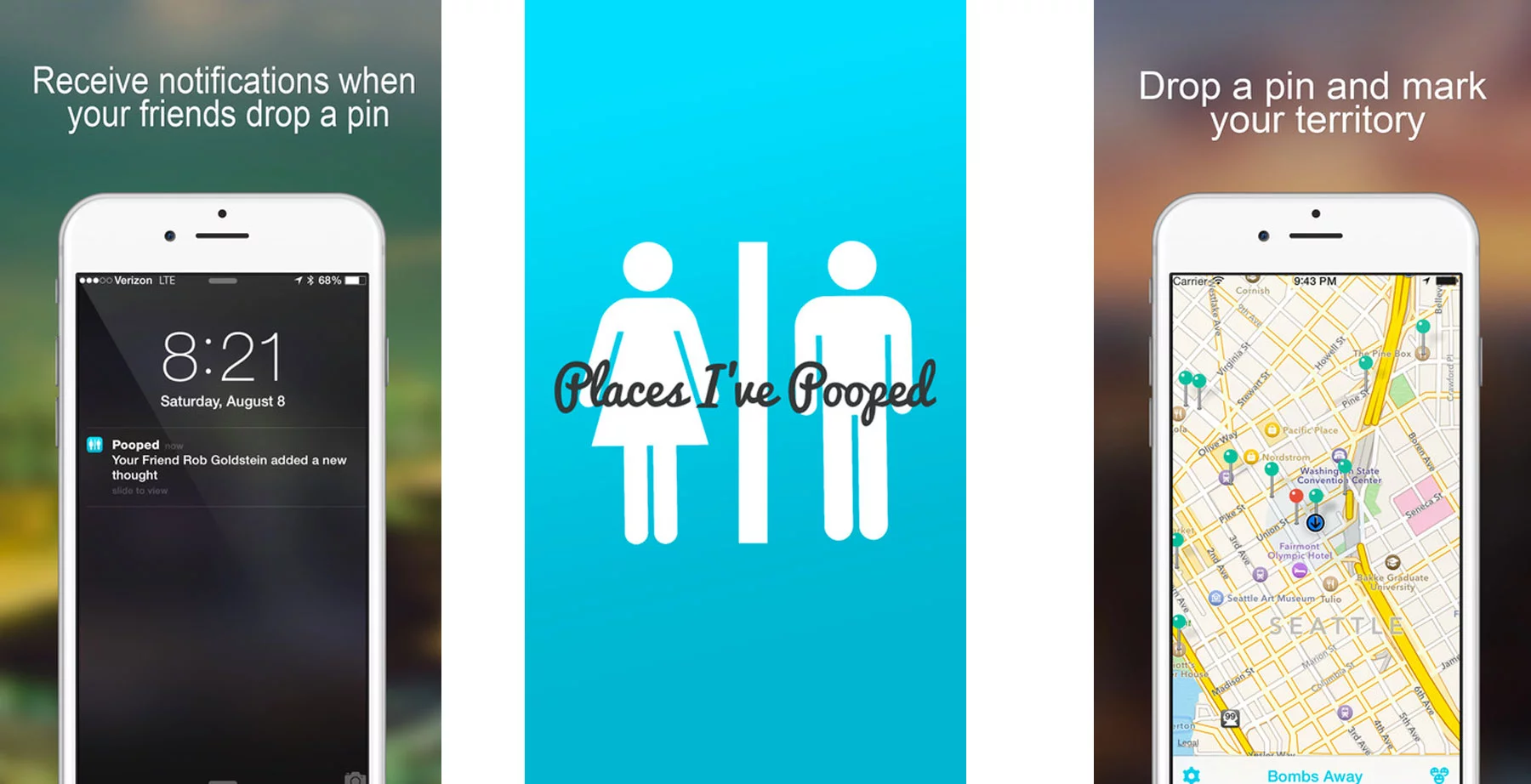 The "Places I've Pooped" app has a number of fans