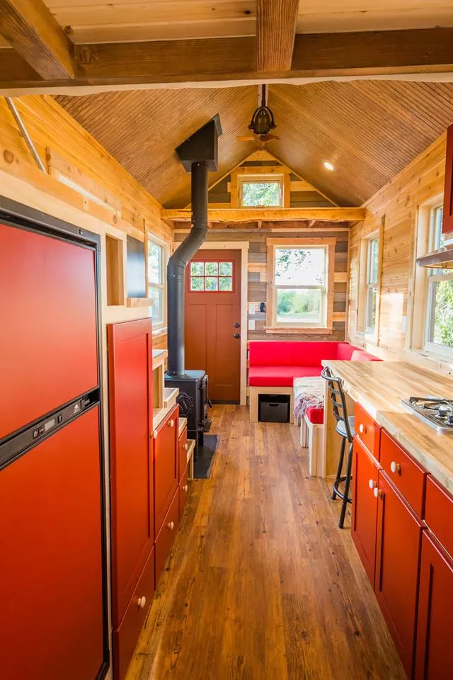 Davis's 22 ft Off-Grid Tiny Home measures 22 ft (6.7 m)-long