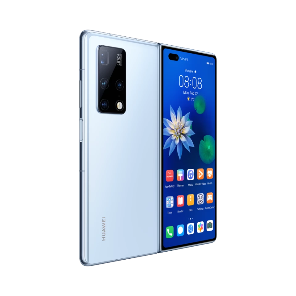 Huawei has added a 6.45-inch external display to the Mate X2, which sits around back with the Leica camera array when folded out