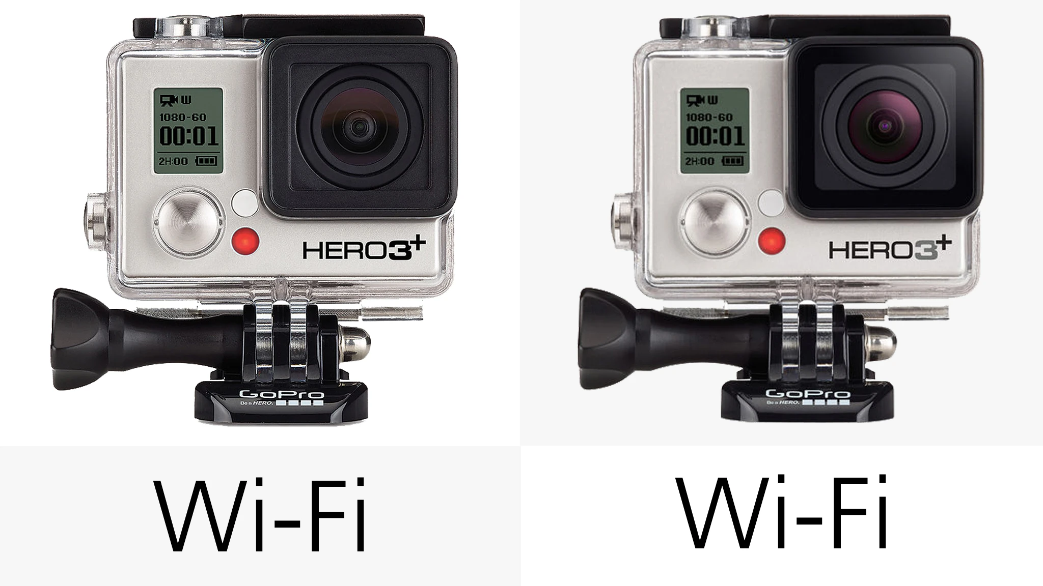 The new Hero3+ cameras lack the Bluetooth connectivity of the Hero4 shooters