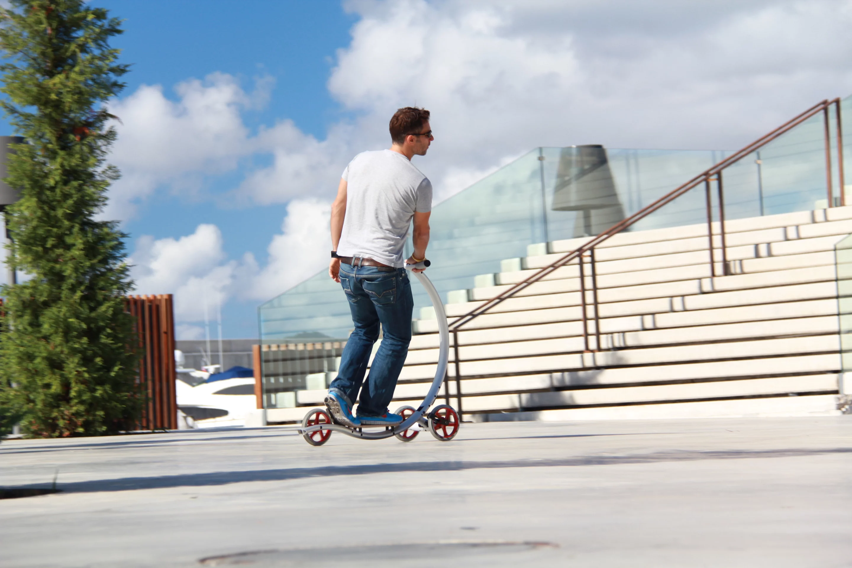 The scooter is German-designed and Swiss-made