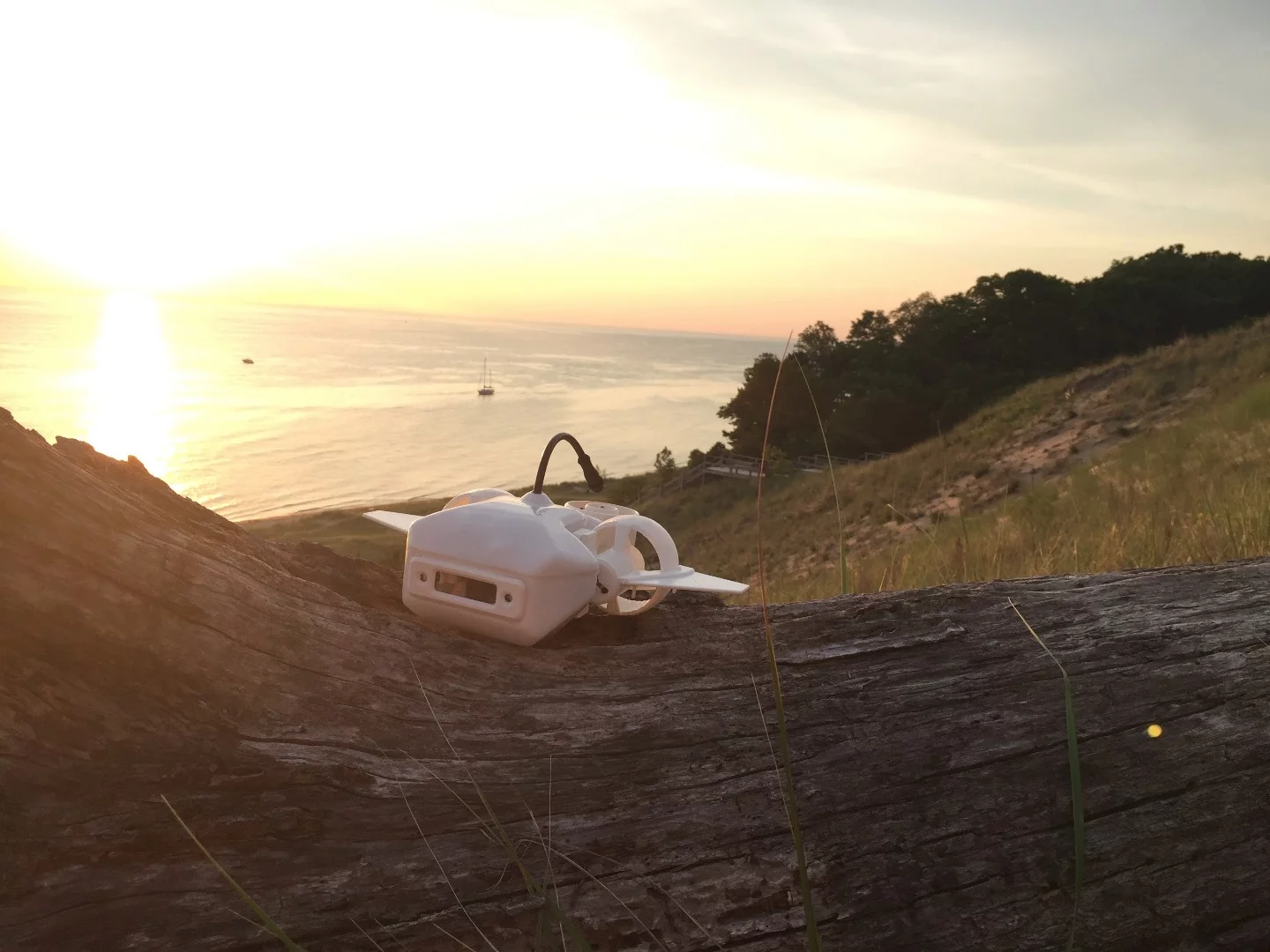 The Fathom One drone sitting on dry land