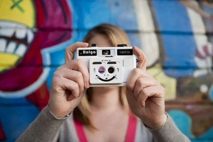 The smiling face of TIM - the Twin Image Maker 35mm 3D camera