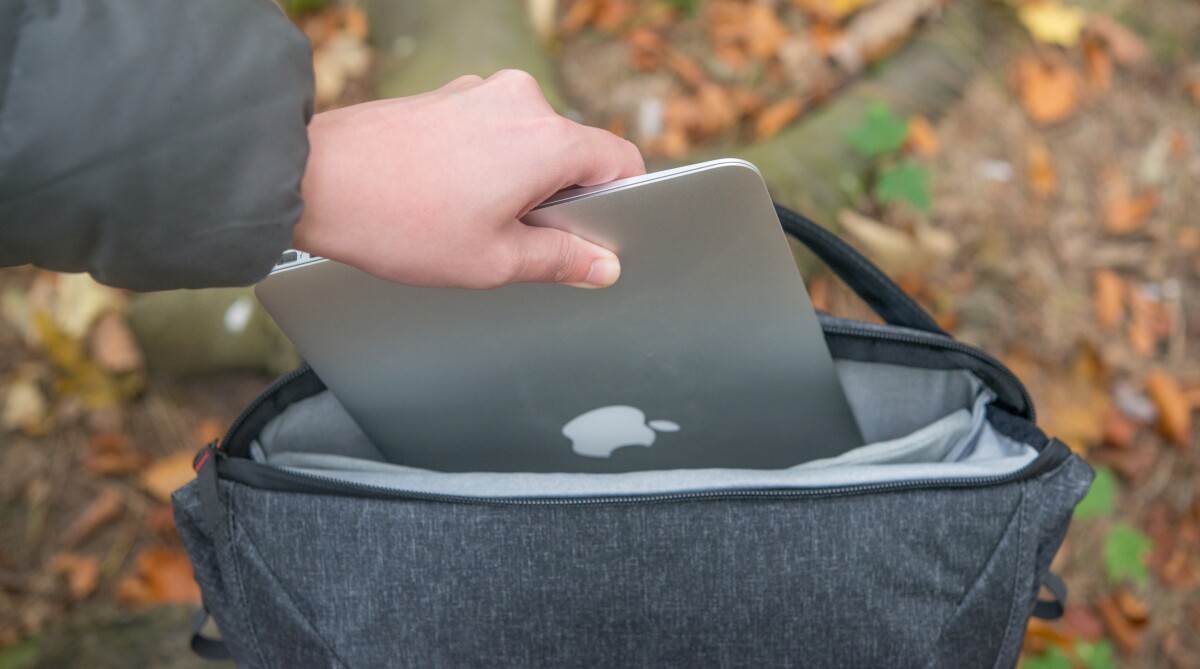 A dedicated sleeve opening on the Peak Design Everyday Backpack can house a laptop and tablet