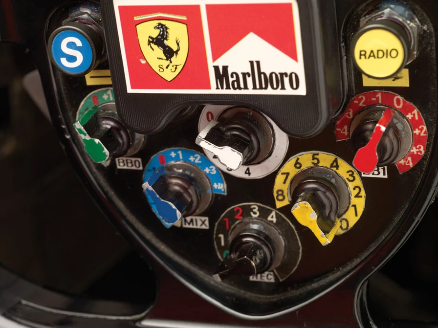 Steering wheel of the Ferrari F310 B