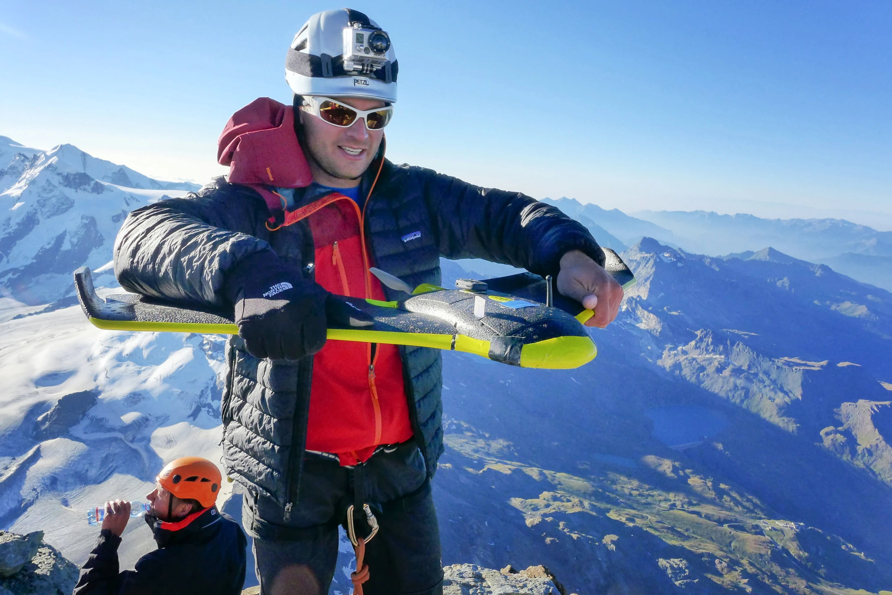 Preparing to launch the eBee from the Matterhorn summit
