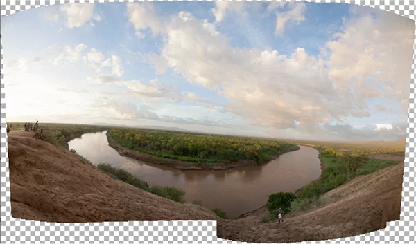 Multiple stitched files can be combined into a single DNG with "transparent" pixels allowing for undefined areas