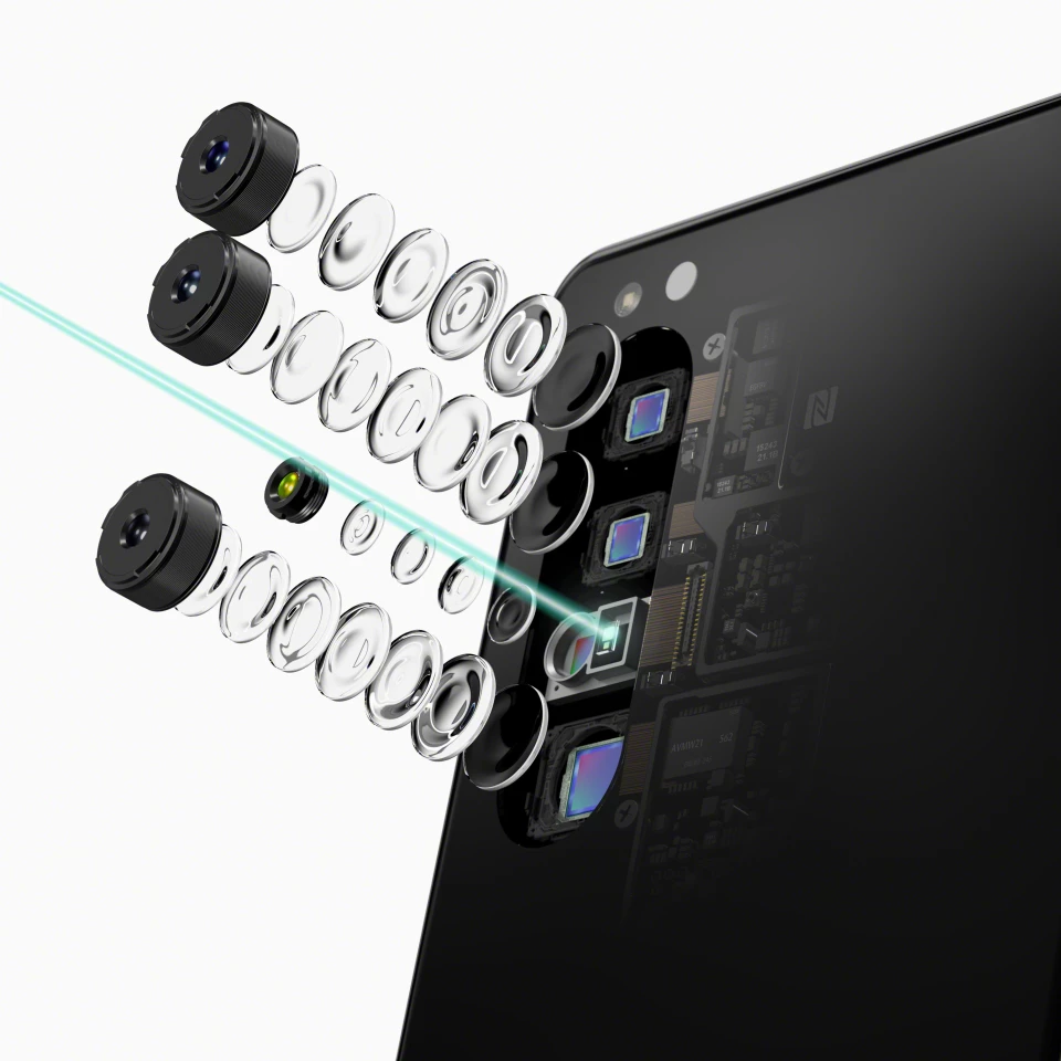 Three focal length options are available from the Xperia 1 II's triple camera setup
