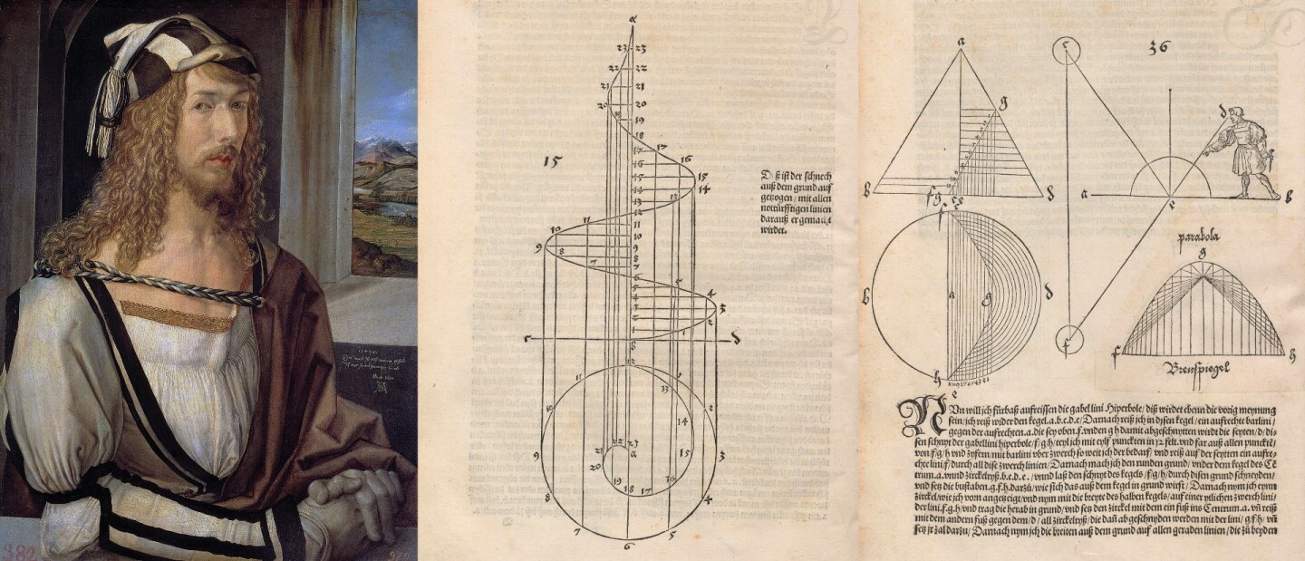 Three bound scientific works by Albrecht Dürer being Underweysung der messung, mit dem zirckel unn richtscheyt in Linien ebnen unnd gantzen corporen (1525), Etliche underricht, zu befestigung der Stett, Schlosz, und Flecken (1527) and Hierinn sind begriffen vier bücher von menschlicher Proportion (1528)., sold for $175,000 at Bonhams on September 26, 2017