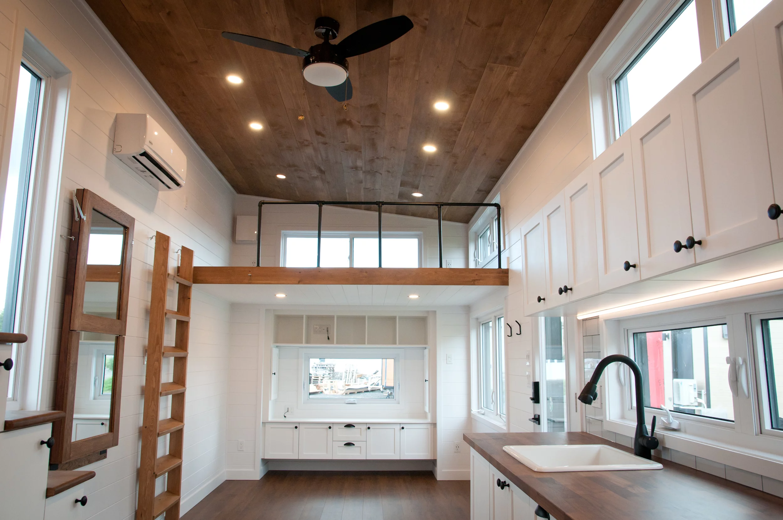 The Ébène V3's secondary guest/storage loft is reached by removable ladder