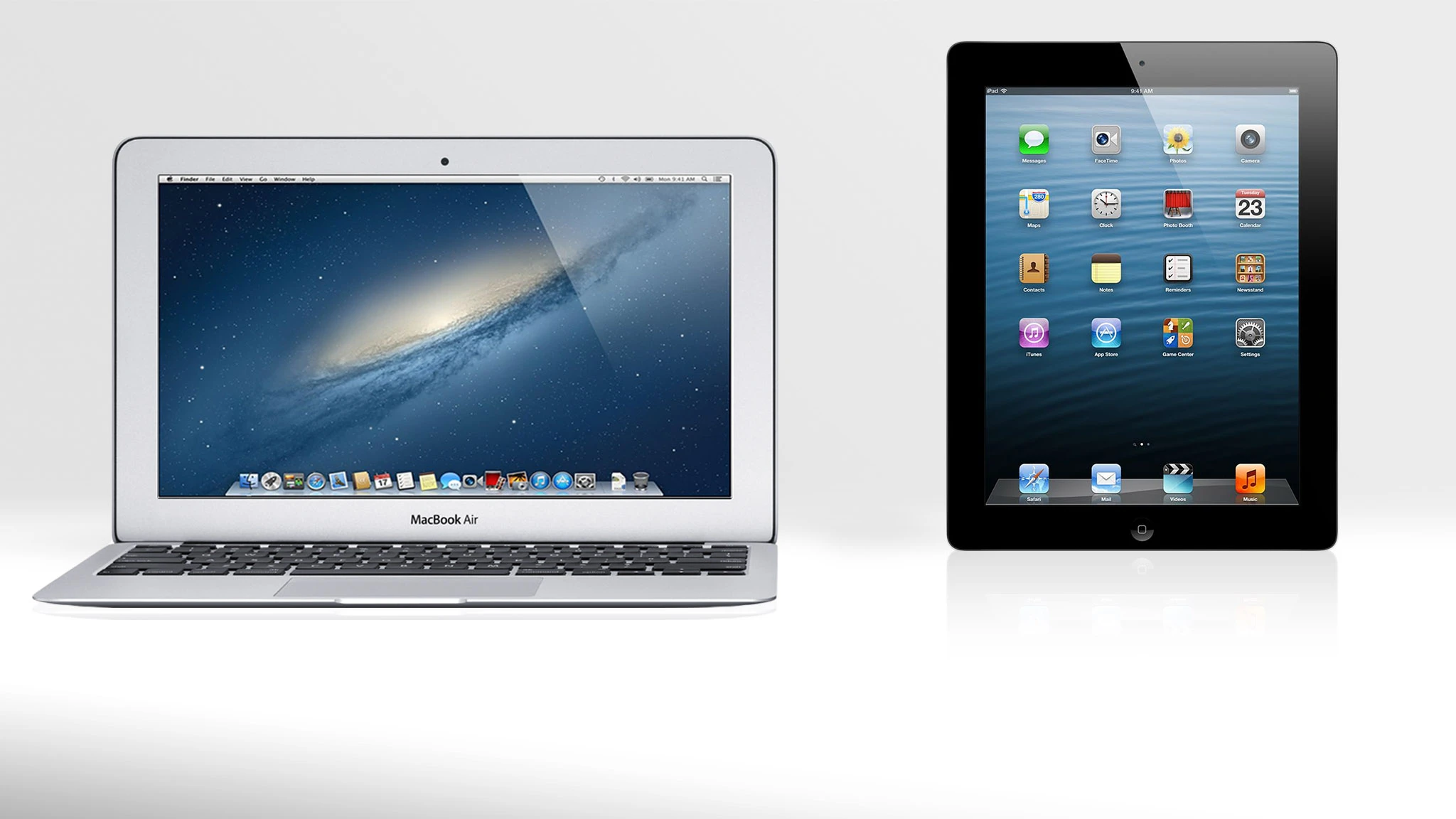Gizmag compares the specs (and other features) of the 11-inch MacBook Air and the 4th-generation iPad