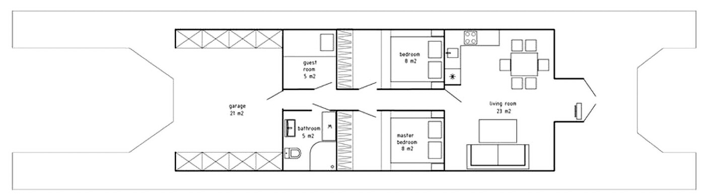 The floorplan of the HydroHouse