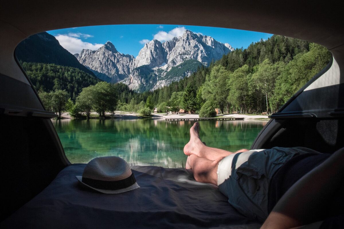 Enjoying the view from a Dreamcase camper