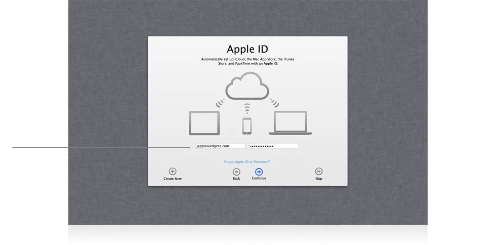 OSX Mountain Lion automatically links with your existing iCloud storage