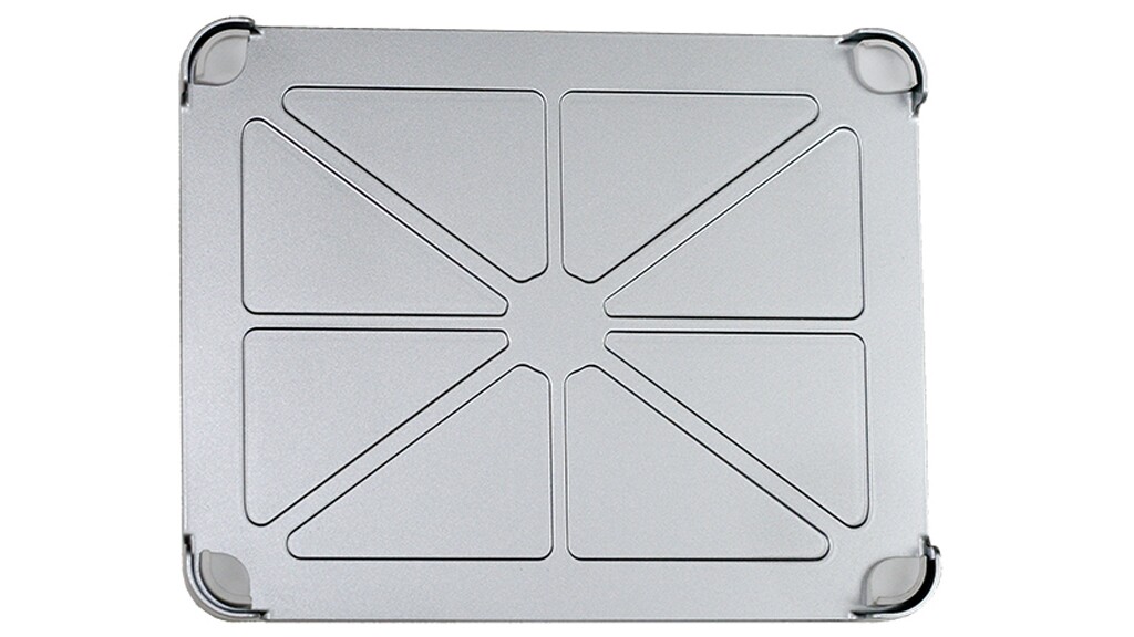 The FridgePad is cast and machined out of a solid chunk of aluminum