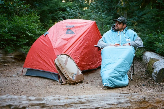 The Napsack can be worn while camping