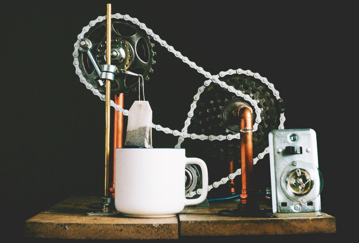 The automated teabag dunking machine is said to have been inspired by the breakfast-making machine in Chitty Chitty Bang Bang