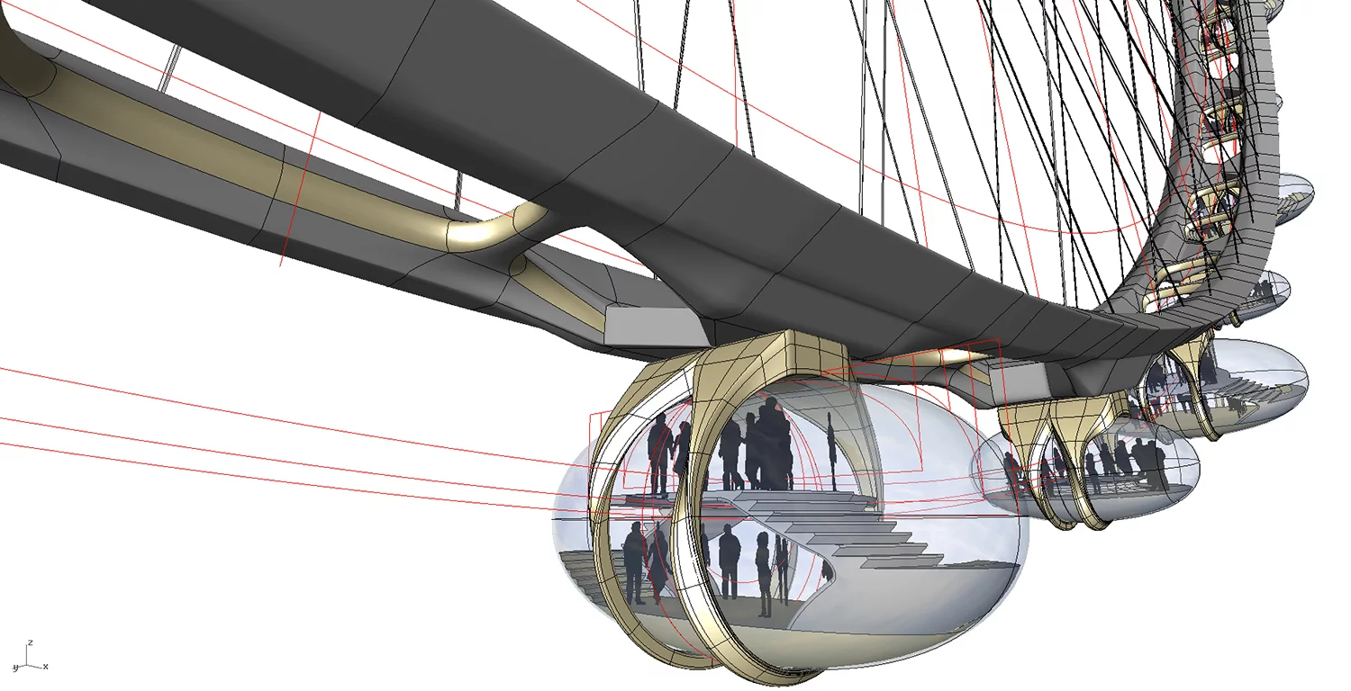 The fact that at least some of the capsules are intended to be double-decker hints at an ambitious scale (Image: UNStudio)