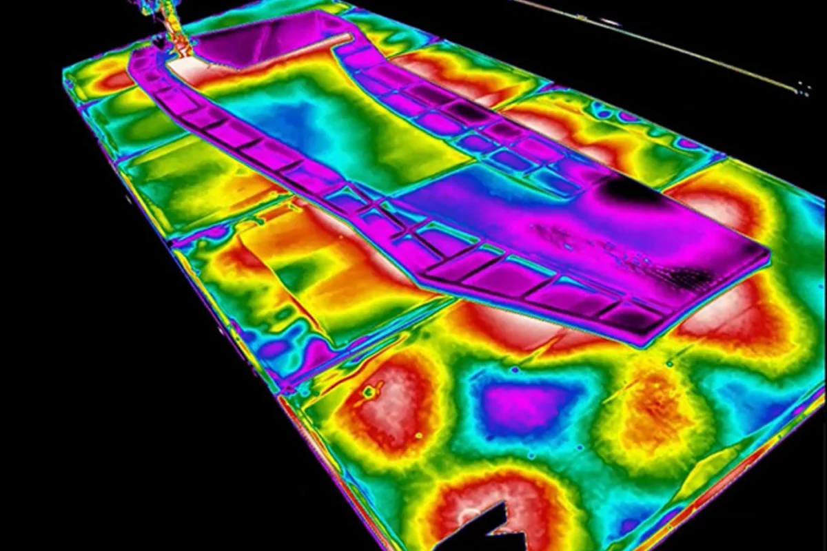 Infrared image of a 3D-printed 777X wing component