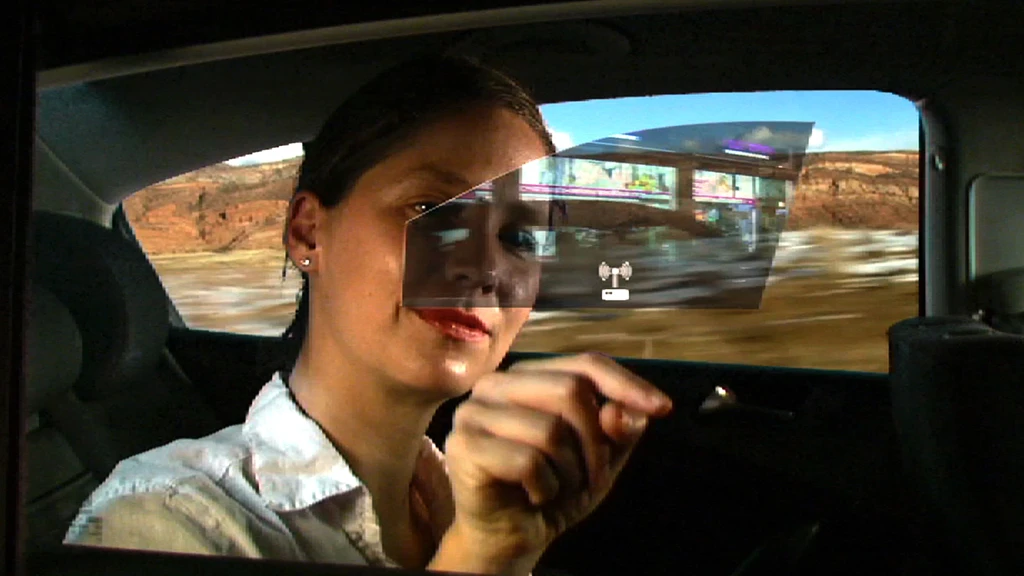 GM's Windows of Opportunity project asked students to design interactive applications that rear seat passengers would interact with through their side windows