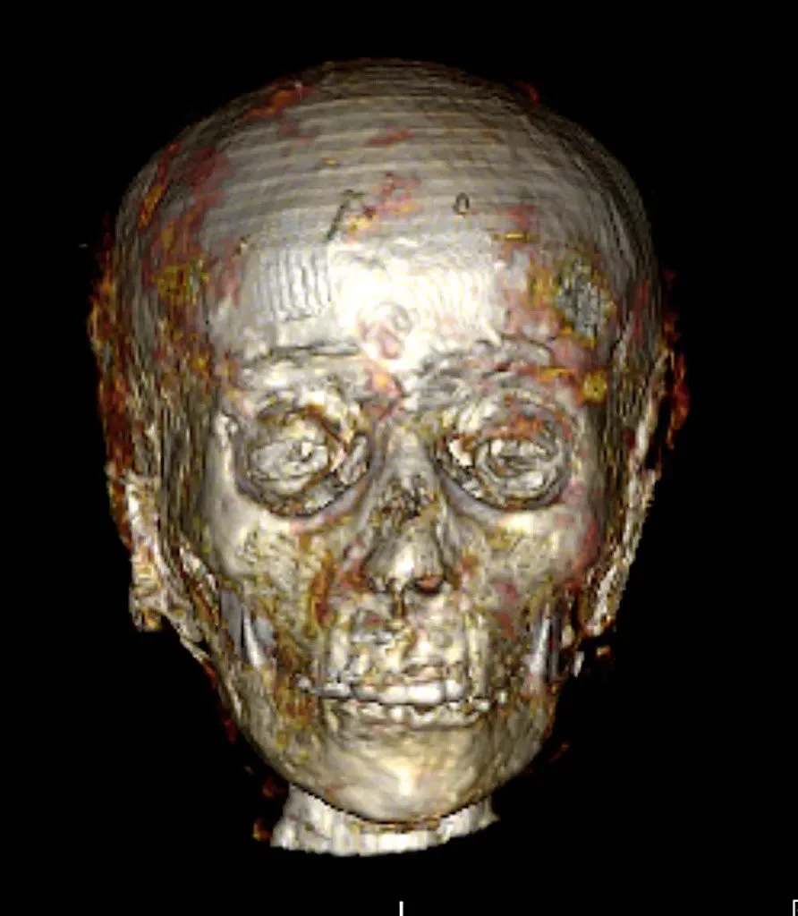 A reconstruction of the mummified body's face