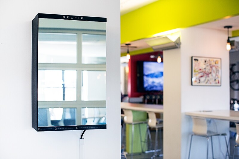 The SELFIE uses a Mac Mini to power facial recognition software and a webcam