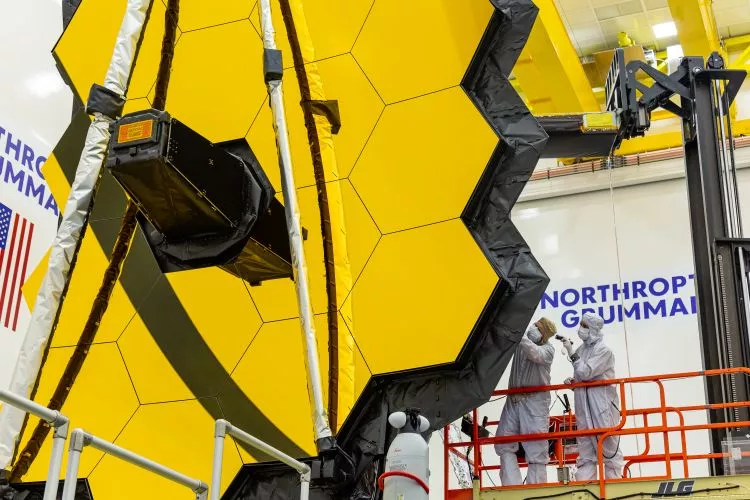 The JWST being assembled on the ground