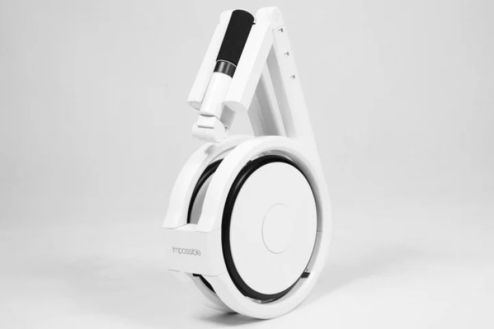 When folded up, the Impossible bike measures 17 in (43 cm) tall