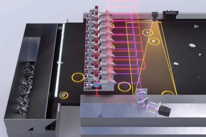 Canon's proprietary technology is able to identify and sort plastic fragments of any color moving along a conveyor at up to 1.5 meters per second