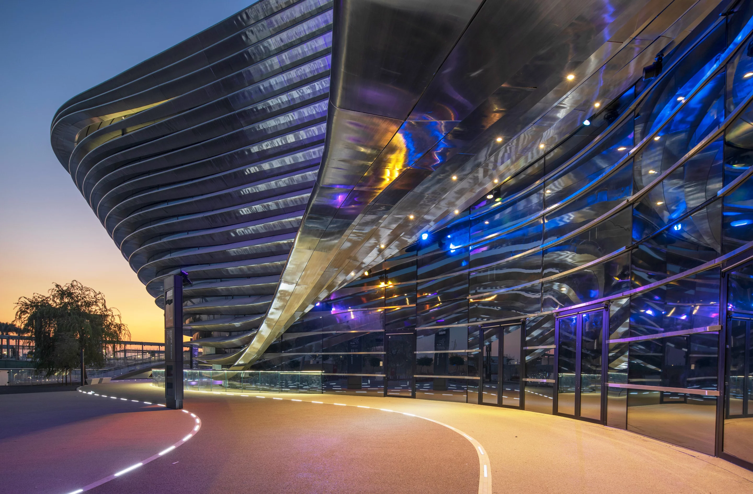 Alif's reflective exterior is designed to shade the glazing and help the interior of the building cool